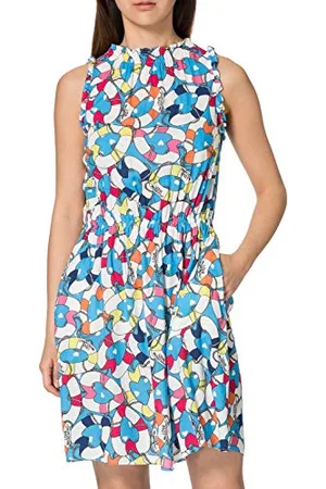 Moschino Damska sukienka bez rękawów na ramiączkach z nadrukiem na co dzień, , S