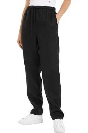 Tommy Hilfiger Damskie spodnie lniane, na co dzień, czarne, rozmiar 34, , 60