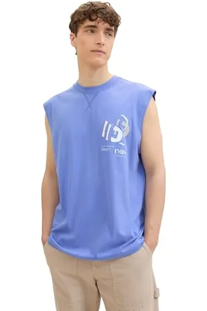 TOM TAILOR Męski tank top z nadrukiem, , L