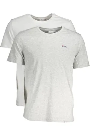 Fila Męska koszulka Brod Tee/Double Pack, Jasny biały/jasnoszary melanż, S