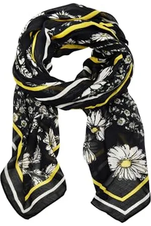Desigual Fou_Mixing Flower RECTANG Foulard, Black, One Size, , jeden rozmiar