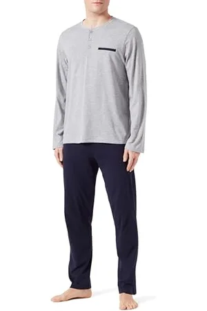 Dagi Grey Melange Dzianina Regular Waist Supreme Long Leg Long Sleeve Crew Neck T-Shirt & Trousers, Grey Melange, M, , M