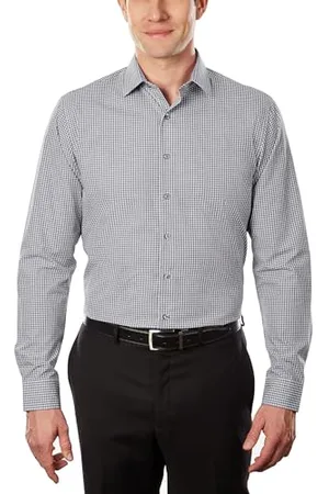 Unlisted Kenneth Cole męska koszula slim fit w kratkę i paski (wzorzysta), , 17"-17.5" Neck 36"-37" Sleeve