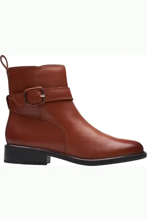 Clarks Premium Damskie modne buty w stylu Renewal, British Tan Lea, 39 EU, , 39.5 EU