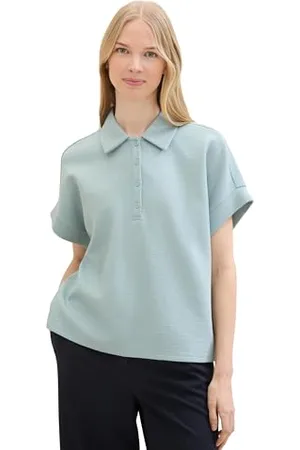 TOM TAILOR Damska bluza z kołnierzem polo, , XXL