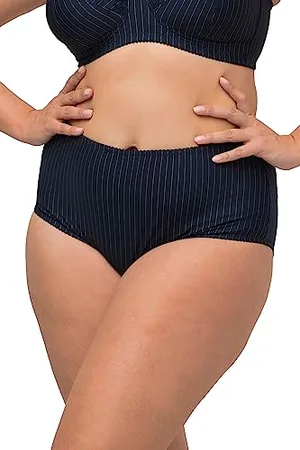 Ulla Popken Odzież damska Plus Size Curvy 2-pak elastycznych majtek z mikrofibry - prążkowany 800279, , 28-30
