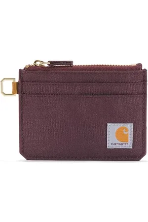 Carhartt Kobiety, Rugged Leather and Canvas Wallets for Women, dost?pne w wielu stylach i kolorach portfel, Nylonowa ko?cówka z zamkiem b?yskawicznym (Deep Wine), Rozmiar Uniwersalny