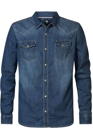Petrol Industries INDUSTRIES Men Shirt Long Sleeve Denim M-1040-SIL412; Kolor: Light Indigo; Rozmiar: M, , M