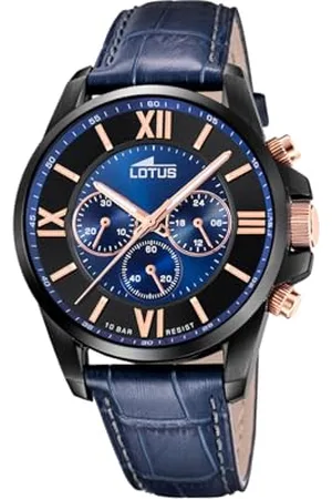 Lotus Reloj Chrono 18881/2 Acero y Piel Azul, Klasyczny