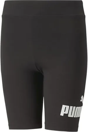 PUMA Ess+ Krótkie legginsy z logo G, czarne, 104 dziewczęce, - czarny, 104