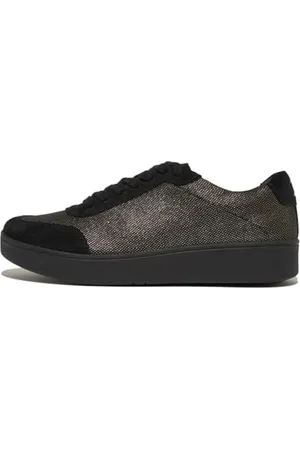 FitFlop Damskie buty sportowe Rally Glitz-Canvas Sneaker, czarne, 39 EU, , 39 EU
