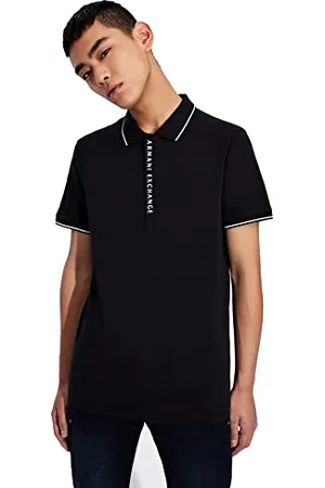 Armani Exchange Męska koszulka polo z ukrytymi guzikami, elastyczna bawełniana koszulka polo, , XL