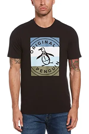Original Penguin Męska koszulka z krótkim rękawem w paski, , S