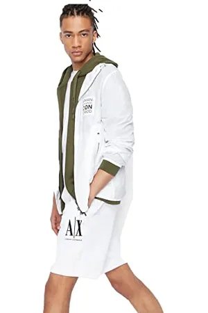 Armani Exchange Męskie haftowane logo z przodu, regulowane sznurki na co dzień szorty, , L