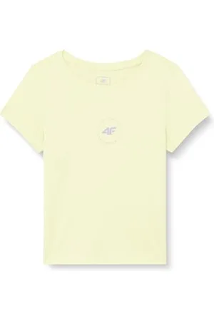 4F Tshirt F1111 Lemon 122 dla DZIEWCZYNY, , 122