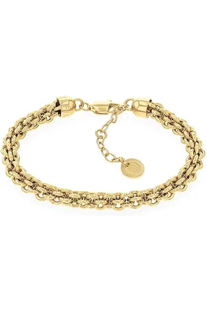 Tommy Hilfiger Jewelry Gliederarmband für Damen aus Edelstahl in der Farbe Gelbgold, Länge 18cm, 2780842