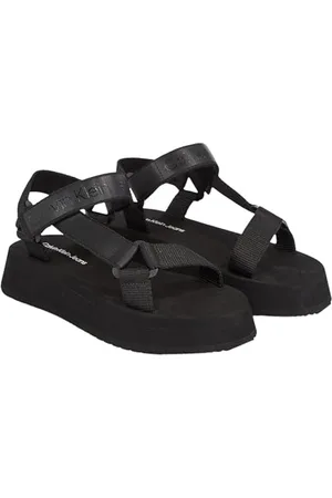 Calvin Klein Jeans Sandały damskie na rzep DC płaskie, czarne, 39 EU, , 39 EU