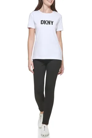 DKNY Koszulka damska z krótkim rękawem z logo, , S