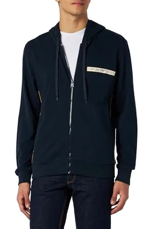 Emporio Armani Męska bluza z kapturem szczotkowana Terry Zipped, , M