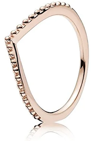 PANDORA Metallperlen Wishbone-Ring in Roségold mit 14 Karat rosévergoldete Metalllegierung aus der Timeless Collection, Größe 56
