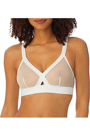 DKNY Damski biustonosz Sheers Wirefree Softcup Bralette, biały, L