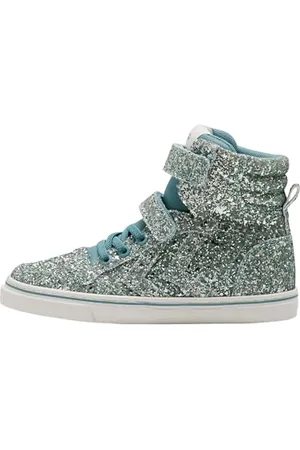Hummel Slimmer Stadil Glitter JR Sneaker, niebieski mineralny, 35 EU