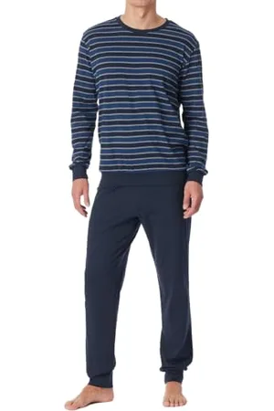 Schiesser Herren Schlafanzug Set Shirt und Hose lang mit Bündchen - Nachtwäsche