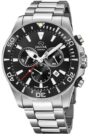 Jaguar J861/3 seria Executive Collection 43,5 mm czarna obudowa ze stalowym paskiem dla mężczyzn