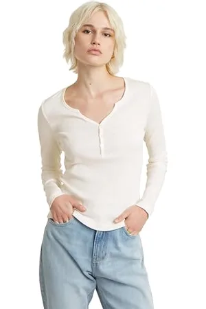 G-Star Deep V Henley Slim LS WMN, , XS