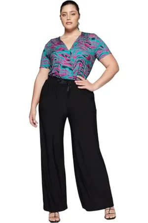 Fiorella rubino : Spodnie dżersejowe z szerokimi nogawkami Curvy Size Spring Summer 24, , L