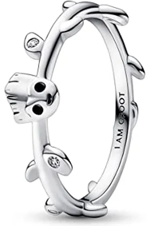 PANDORA Marvel Guardians of the Galaxy Groot Blatt Ring aus Sterling-Silber mit Cubic Zirkonia in der Farbe Silber, Marvel X Kollektion, Gr.56, 192566C01-56