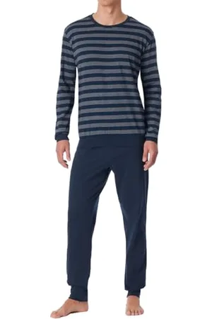 Schiesser Herren Schlafanzug Set Shirt und Hose lang mit Bündchen - Nachtwäsche