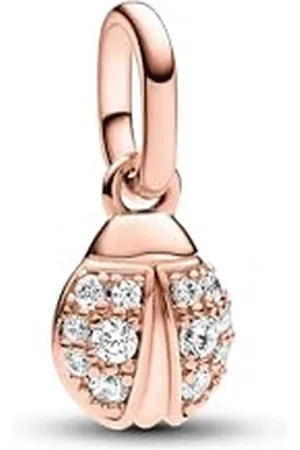 PANDORA ME Glücks-Marienkäfer Mini-Charm-Anhänger aus Sterling Silber mit 14 Karat rosévergoldete Metalllegierung, Cubic Zirkoniastein, Kompatibel ME und Moments Armbändern, 783043C01