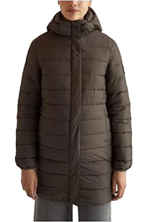 ECOALF Płaszcz damski Umalf, z poliestru z recyklingu, z kapturem Primaloft, Ultralekki, płaszcz damski 3/4, wyściełany, , S