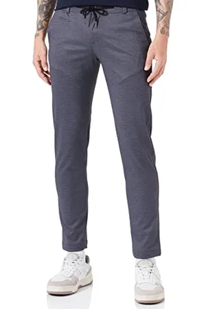 Bugatti Męskie 4036-36830 spodnie slack, ciemnoszare-260, slim fit, , 33W / 30L