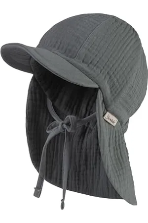 Sterntaler Unisex czapka z daszkiem z ochroną karku, muślin, z tasiemką do wiązania, , 53