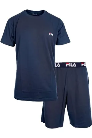 Fila Piżama męska krótka 100% bawełna, męska bielizna nocna, miękki i wygodny zestaw, rozmiar S, , S