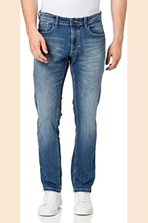 Camel Active Męskie dżinsy Madison Straight z 5 kieszeniami, Niebieski (połowa niebieska 84), 36W / 32L