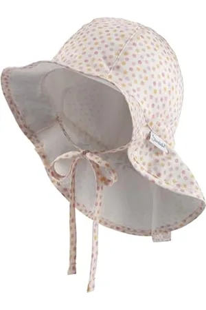 Sterntaler Dziewczęcy kapelusz przeciwsłoneczny w kropki z regulacją rozmiaru, , 51 cm