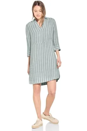 CECIL Damska sukienka z linen_Stripe Chambray, , M
