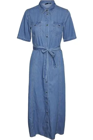 VERO MODA VMVIO 2/4 REG 7/8 Shirt Dress YO337, , XS