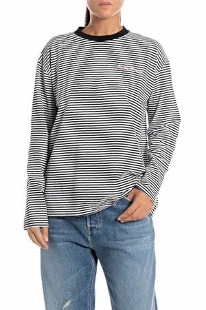 Replay Damska koszulka z długim rękawem oversize, , XS
