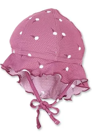 Sterntaler Czapka kąpielowa w kwiaty z ochroną karku i tasiemką do wiązania, , 53 cm
