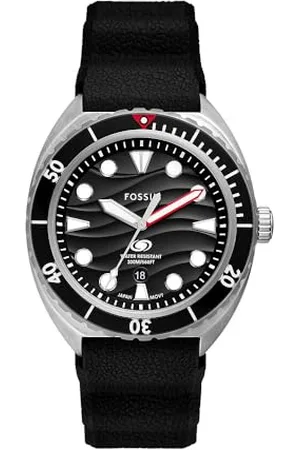 Fossil Breaker horloge voor heren, quartz uurwerk met roestvrijstalen of leren band