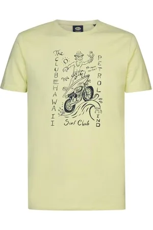 Petrol Industries INDUSTRIES Men T-Shirt SS Classic Print M-1040-TSR693; Kolor: cytrynowy żółty; Rozmiar: S, , S