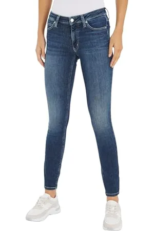 Calvin Klein Jeans Damskie spodnie MID Rise Skinny Skinny, ciemny dżins, 34W / 32L, , 34W / 32L