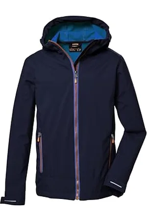 Killtec Chłopcy Kurtka typu softshell/kurtka outdoorowa z kapturem KOS 348 BYS SFTSHLL JCKT, 128, blue, 41469-000