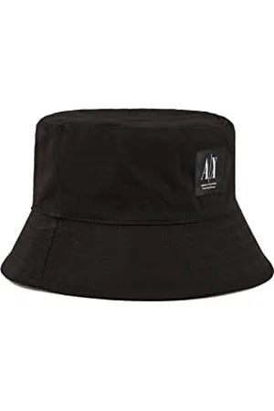 Armani Exchange Bob bawełniane logo naszywane męskie, Czarni, S-M