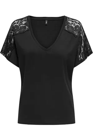 ONLY Bestseller A/S Onlmoster S/S V-Neck Lace Top JRS T-Shirt, , S