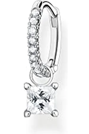 Thomas Sabo Damen Single-Creole in der Farbe Silber aus 925 Sterlingsilber mit weißen Zirkonia, Größe: 17x5mm, CR699-051-14